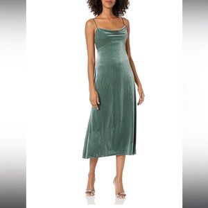 Jenny Yoo Women's Saba‎ Velvet Cowl Neck Midi Slip Dress